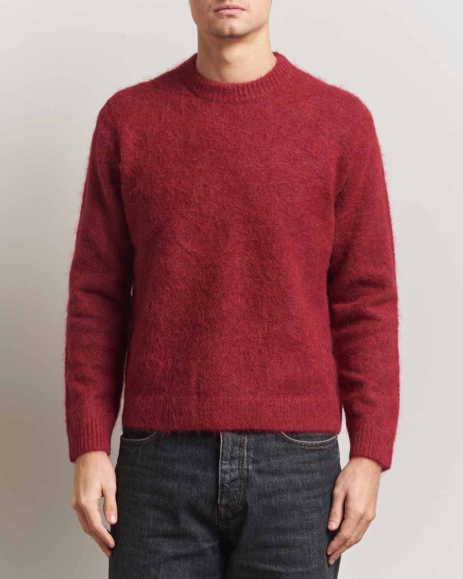 Heren | Truien | NN07 | Russell Alpaca Knitted Crew Neck Cranberry