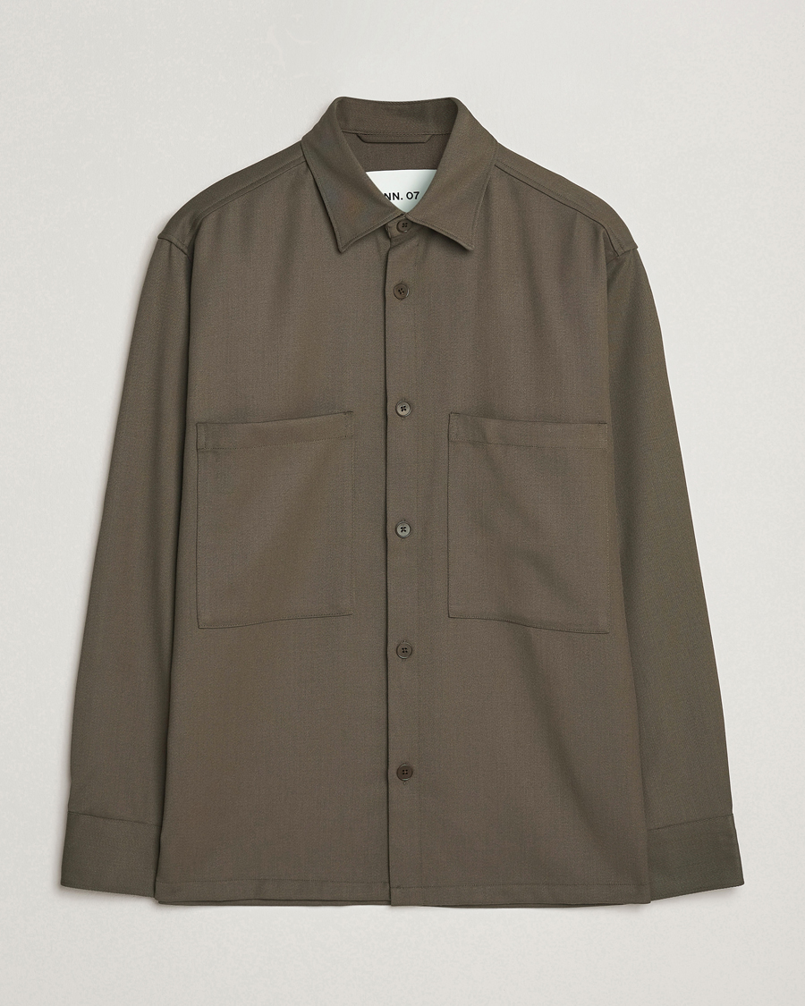 Heren | Overhemden | NN07 | Freddy Wool/Tencel Overshirt Mable Husk