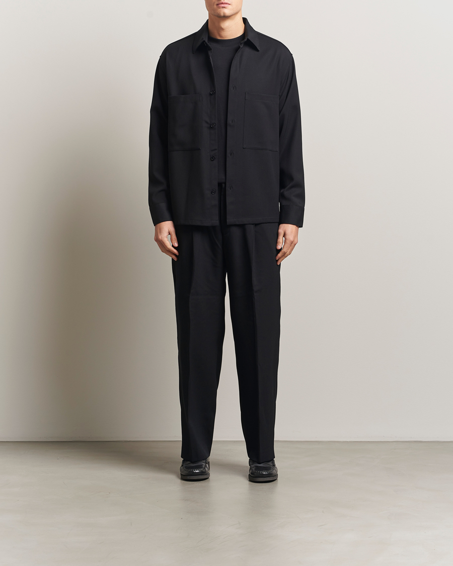 Heren | Broeken | NN07 | Kay Relaxed Fit Wool/Tencel Trousers Black