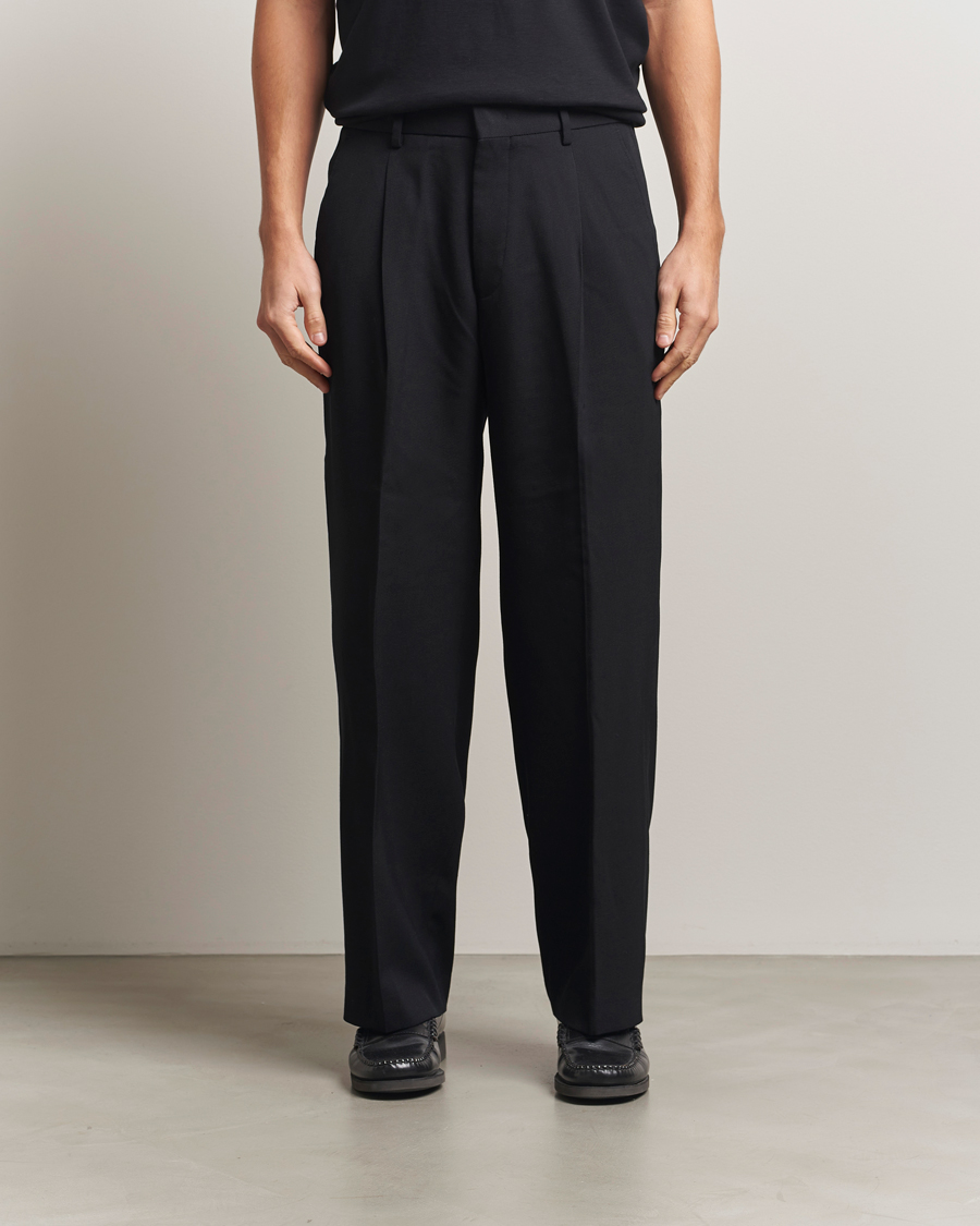 Heren | Broeken | NN07 | Kay Relaxed Fit Wool/Tencel Trousers Black