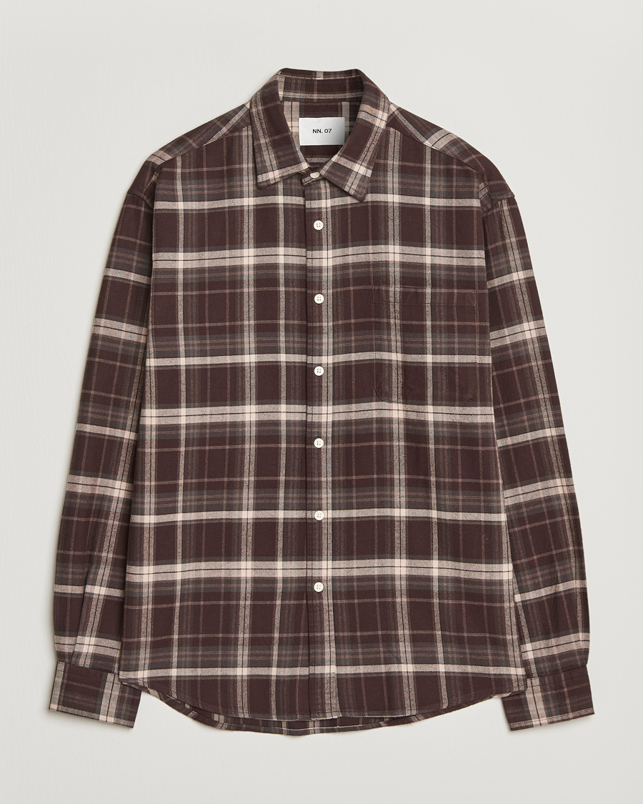 Heren | Overhemden | NN07 | Deon Flannel Checked Shirt Dusky Port
