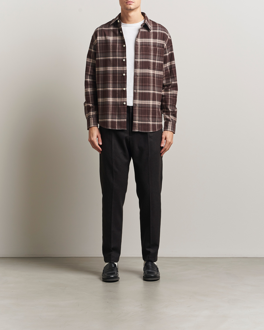 Heren | Overhemden | NN07 | Deon Flannel Checked Shirt Dusky Port