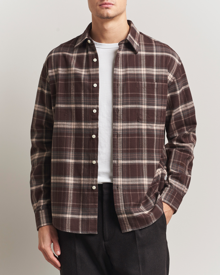 Heren | Overhemden | NN07 | Deon Flannel Checked Shirt Dusky Port