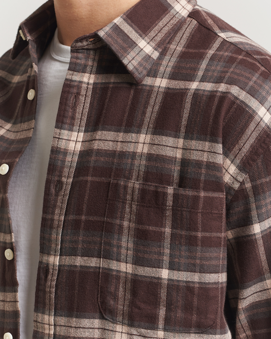 Heren | Overhemden | NN07 | Deon Flannel Checked Shirt Dusky Port