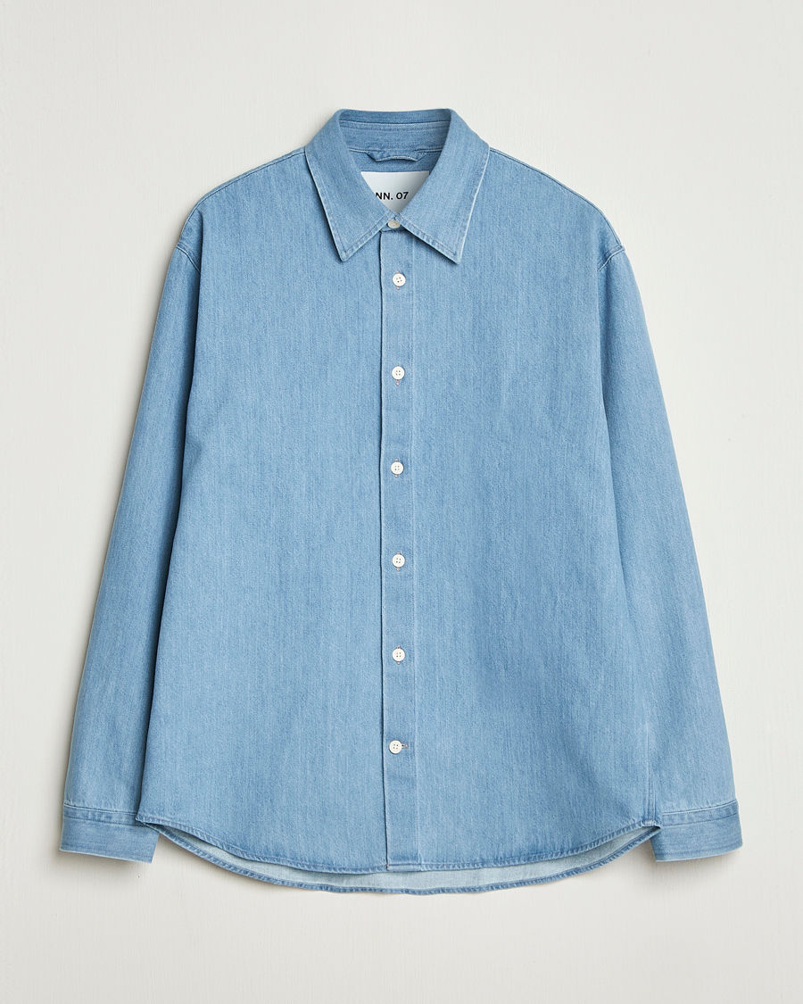Heren | Overhemden | NN07 | Casper Denim Overshirt Blue