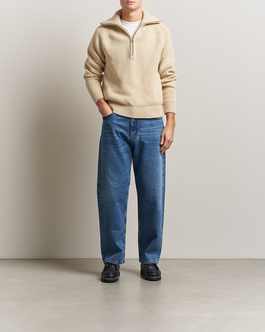 Homme | Pulls Et Tricots | NN07 | Tristan Heavy Knitted Half Zip Ecru