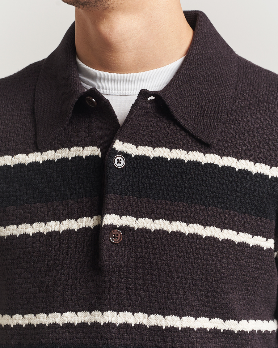 Homme | Pulls Et Tricots | NN07 | Alfie Striped Knitted Polo Dusky Port