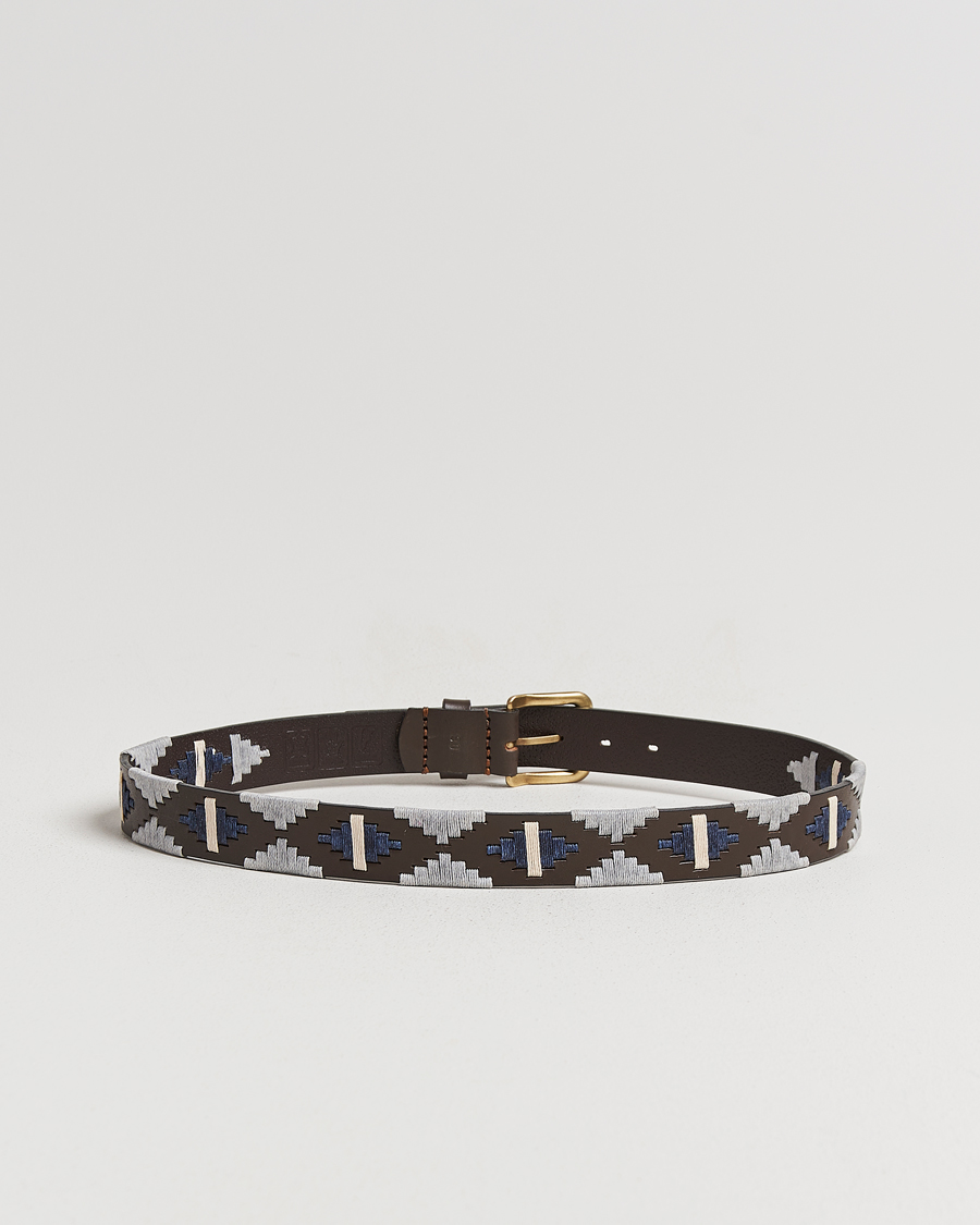 Homme | Ceintures | Pampeano | Tornado Hand Stitched Classic Leather Belt 3,5cm Brown