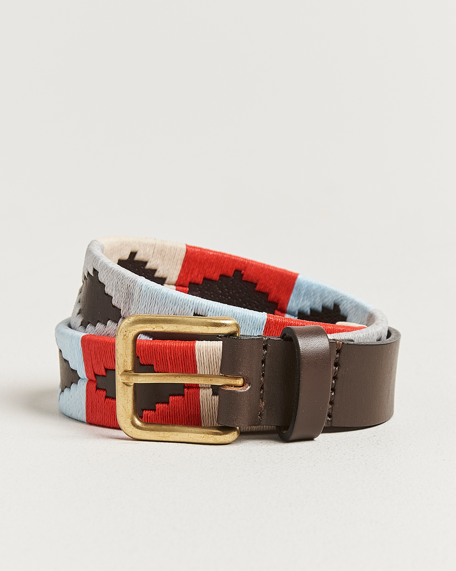 Heren | Riemen | Pampeano | Brisa Hand Stitched Classic Leather Belt 3,5cm Multi