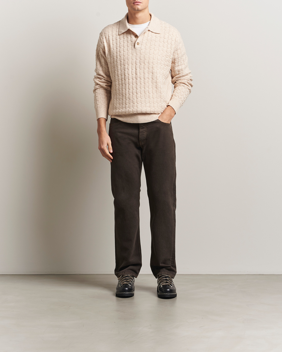 Homme | Pulls Et Tricots | LES DEUX | Gustav Structured Polo Knit Light Sand Melange