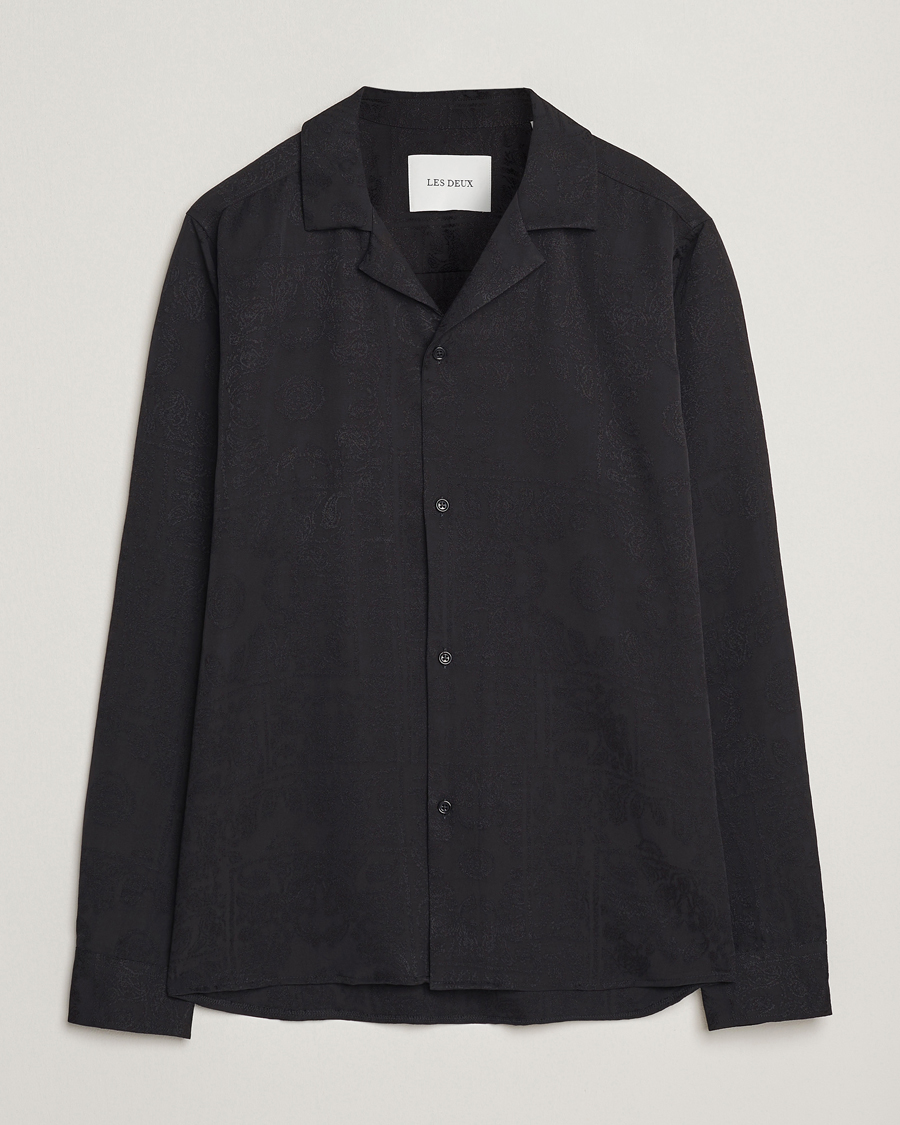 Heren | Overhemden | LES DEUX | Jasper Jaquard Shirt Black