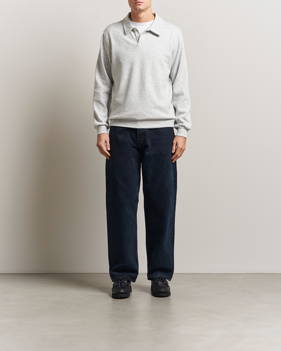 Heren | Truien | LES DEUX | Ben Polo Pique Sweatshirt Snow Melange