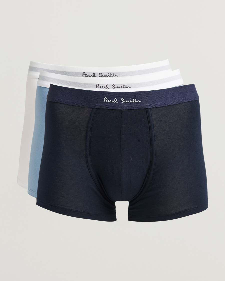 Heren | Ondergoed | Paul Smith | 3-Pack Trunk White/Navy/Light Blue