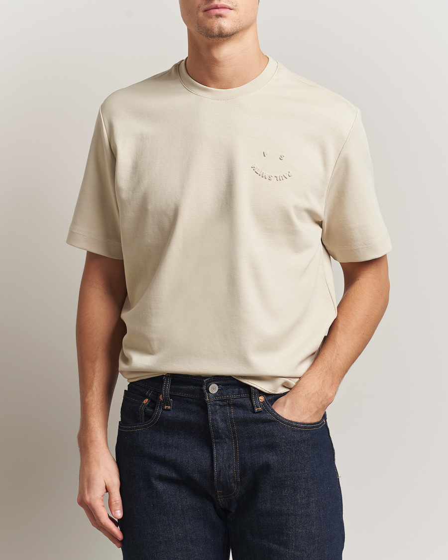 Homme | T-shirts | PS Paul Smith | Casual Fit Happy T-Shirt Ecru