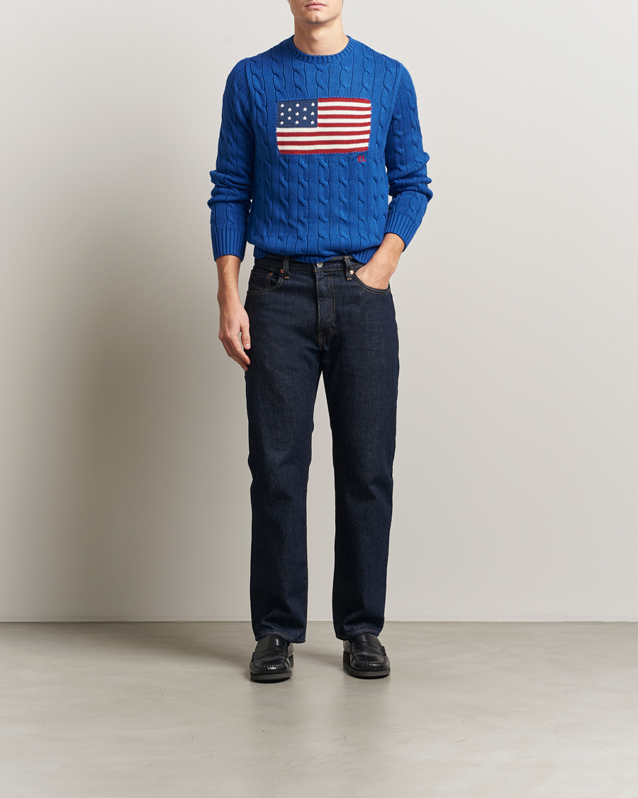 Homme | Pulls Et Tricots | Polo Ralph Lauren | Cotton Cable Flag Sweater Sapphire Star