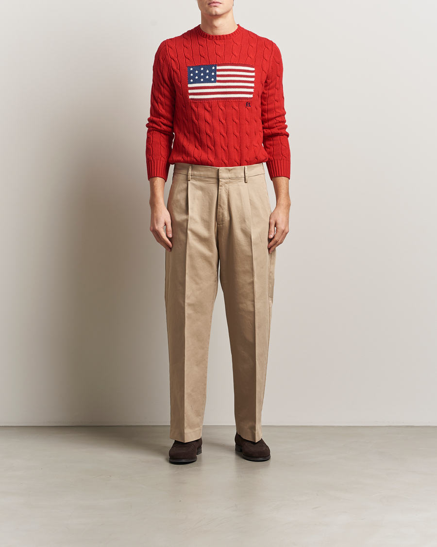 Homme | Pulls Et Tricots | Polo Ralph Lauren | Cotton Cable Flag Sweater RL 2000 Red