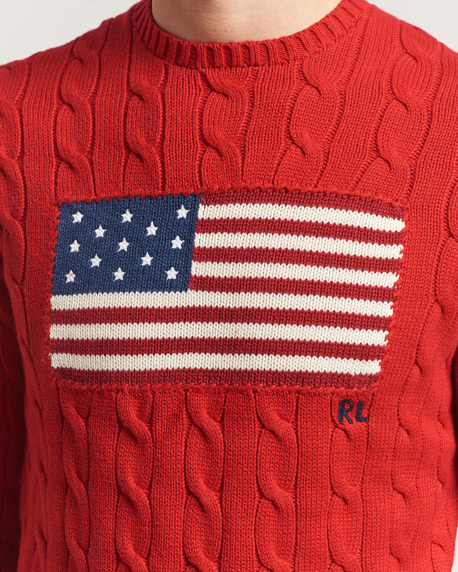 Homme | Pulls Et Tricots | Polo Ralph Lauren | Cotton Cable Flag Sweater RL 2000 Red