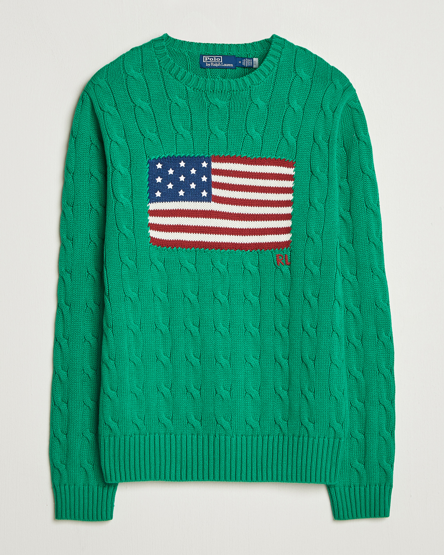 Heren | Truien | Polo Ralph Lauren | Cotton Cable Flag Sweater Billiard Green