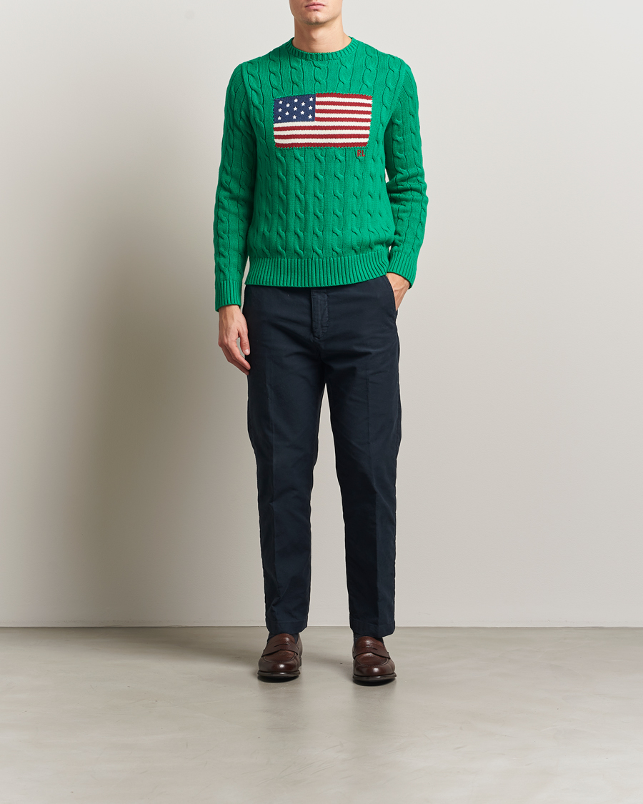 Heren | Truien | Polo Ralph Lauren | Cotton Cable Flag Sweater Billiard Green