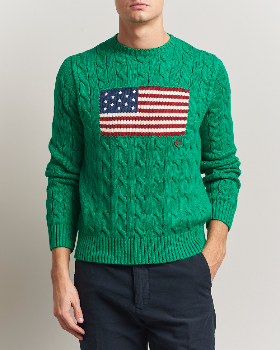 Heren | Truien | Polo Ralph Lauren | Cotton Cable Flag Sweater Billiard Green