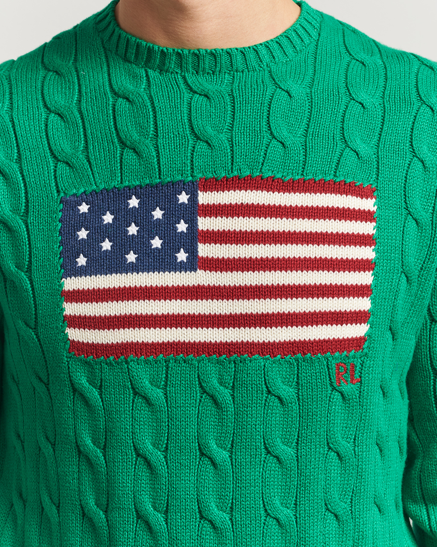 Heren | Truien | Polo Ralph Lauren | Cotton Cable Flag Sweater Billiard Green