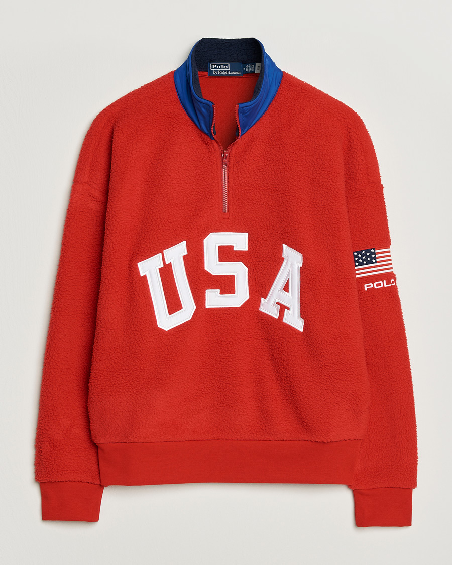Heren | Truien | Polo Ralph Lauren | Polar Half Zip USA Fleece RL 2000 Red