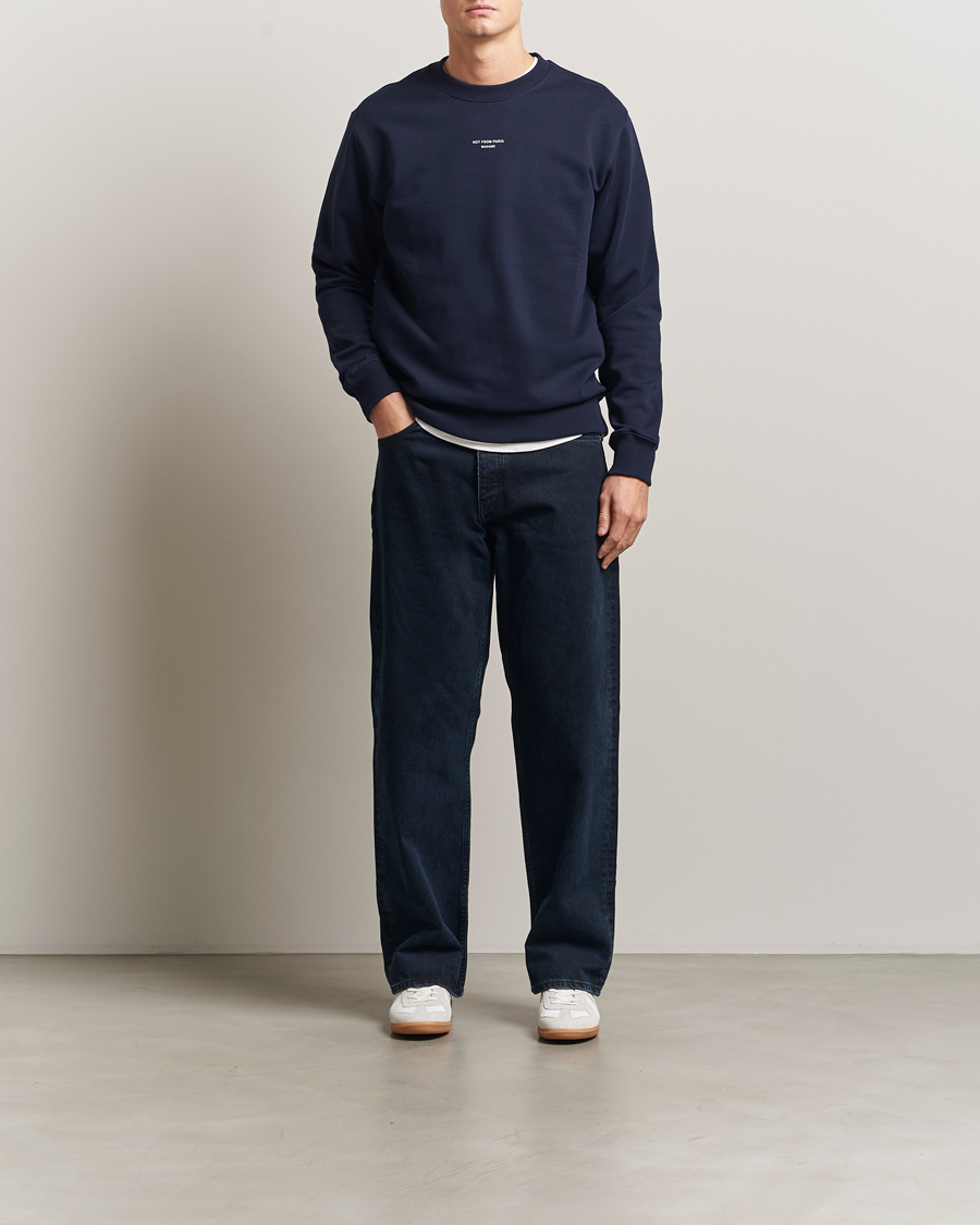 Heren | Truien | Drôle de Monsieur | Classic Slogan Sweatshirt Navy