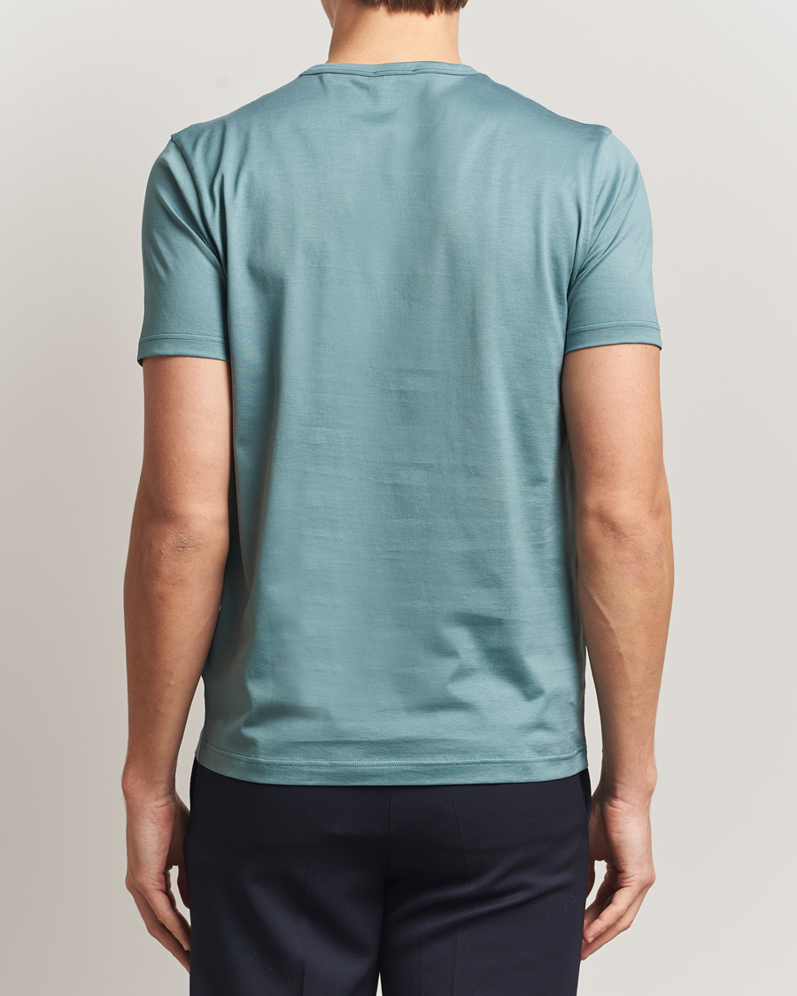 Heren | T-shirts | Sunspel | Crew Neck Q82 Cotton T-Shirt Steel Green