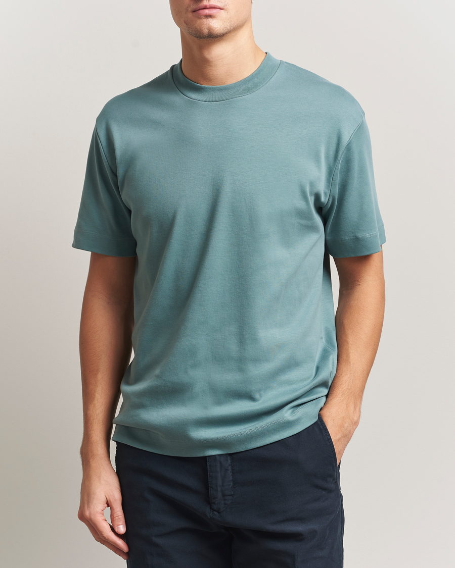 Heren | T-shirts | Sunspel | Heavy Weight Supima Cotton T-Shirt Steel Green