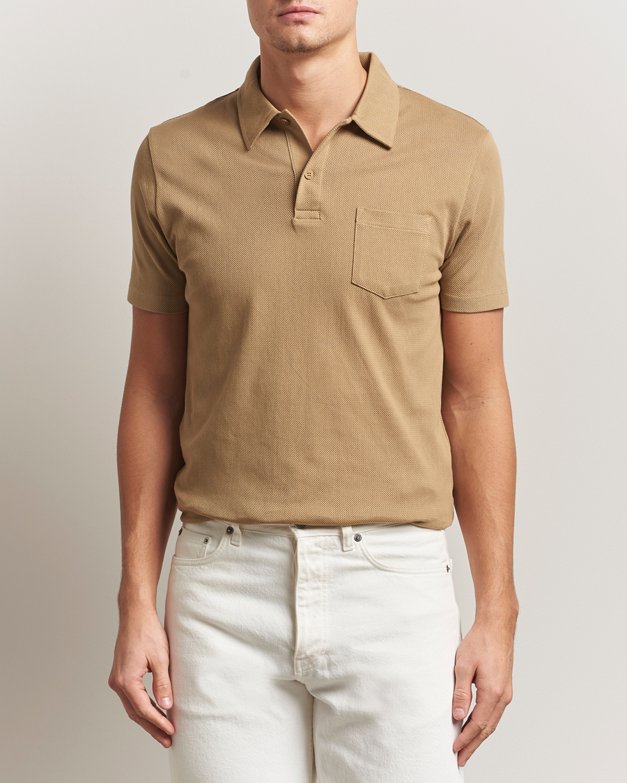 Homme | Polos | Sunspel | Riviera Polo Shirt Tan
