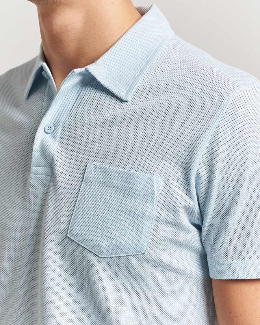 Homme | Polos | Sunspel | Riviera Polo Shirt Frost Blue
