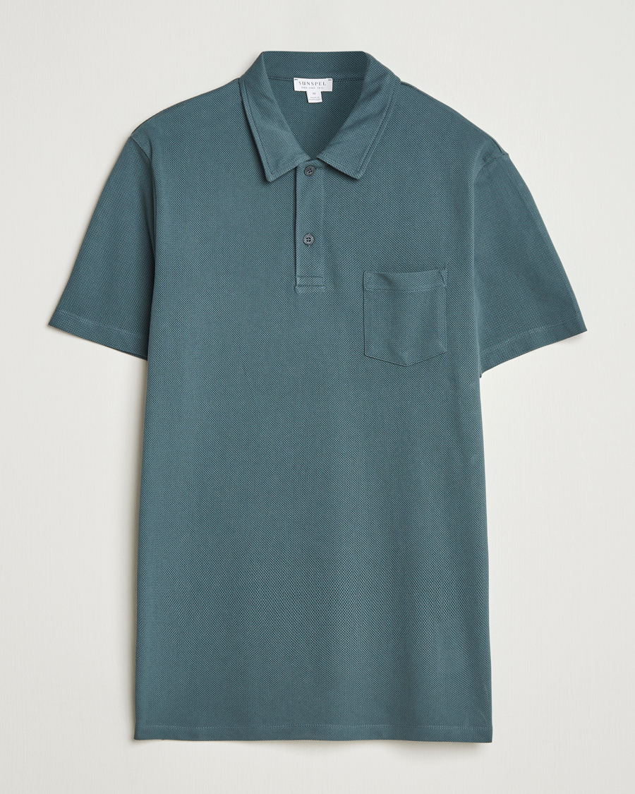 Heren | Polo's | Sunspel | Riviera Polo Shirt Dark Petrol