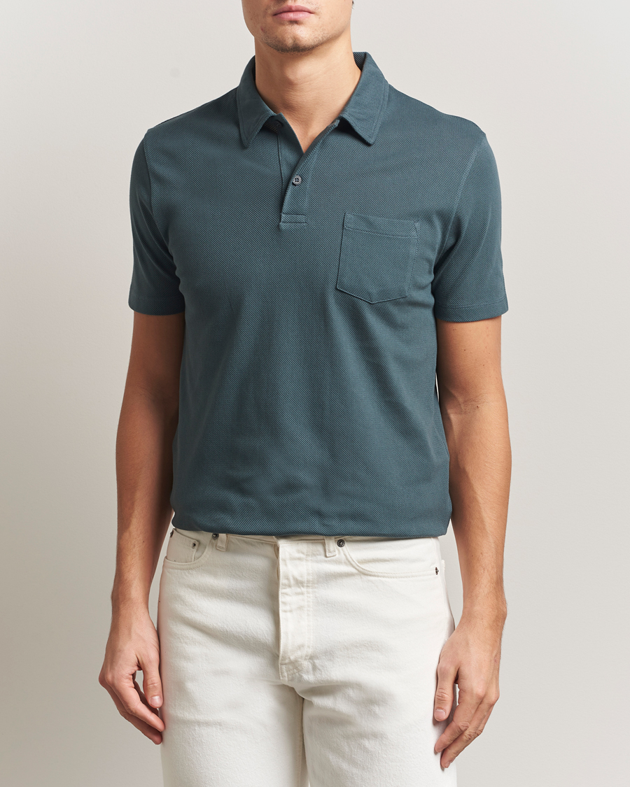 Heren | Polo's | Sunspel | Riviera Polo Shirt Dark Petrol