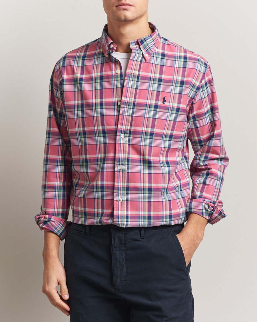 Heren | Overhemden | Polo Ralph Lauren | Custom Fit Oxford Checked Shirt Pink/Blue