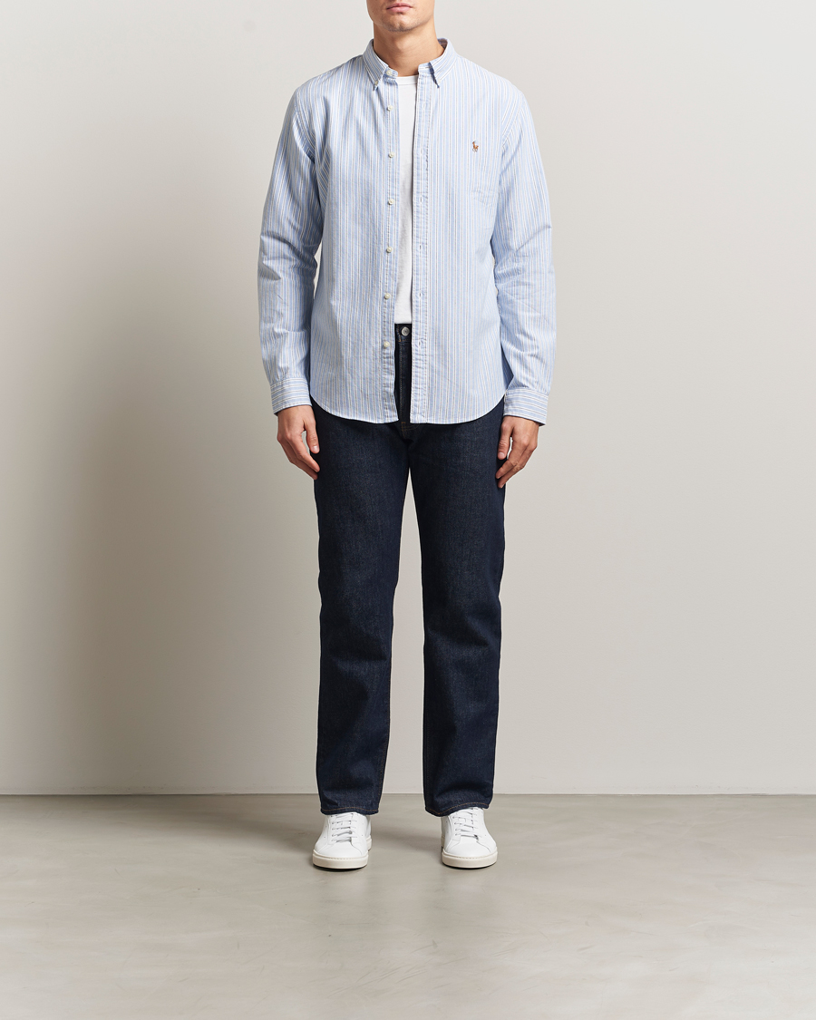Homme | Chemises | Polo Ralph Lauren | Slim Fit Oxford Striped Shirt Light Blue/White