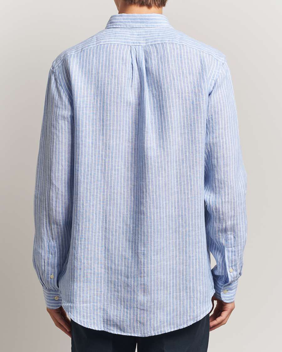 Heren | Overhemden | Polo Ralph Lauren | Custom Fit Linen Striped Shirt Light Blue/White