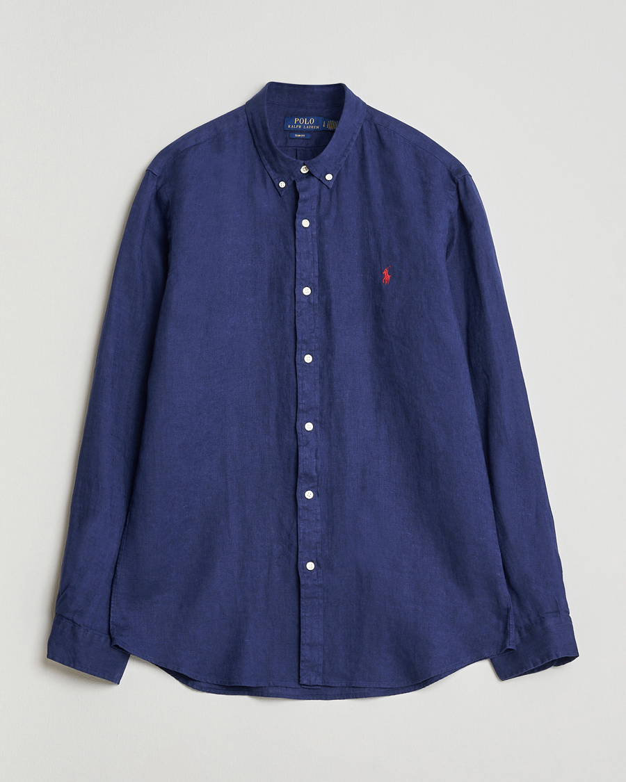 Heren | Overhemden | Polo Ralph Lauren | Slim Fit Linen Shirt Navy