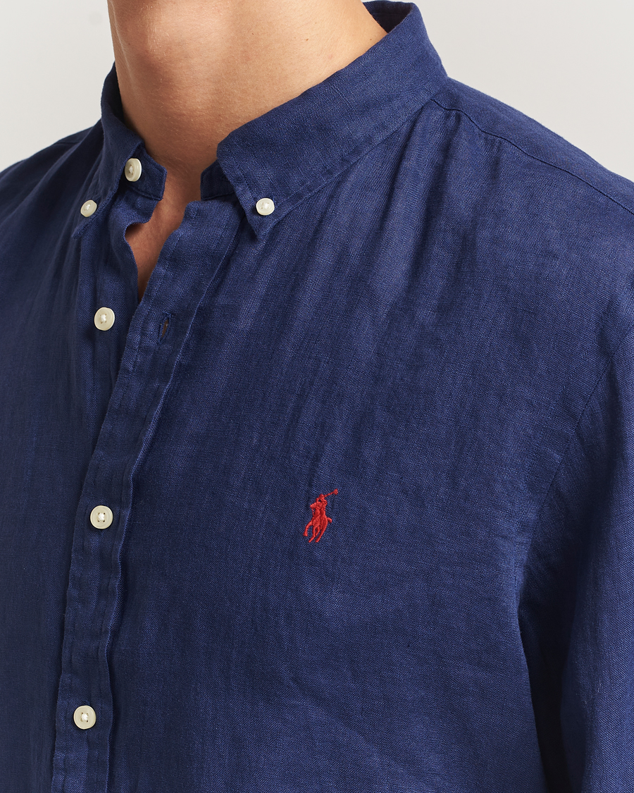 Heren | Overhemden | Polo Ralph Lauren | Slim Fit Linen Shirt Navy