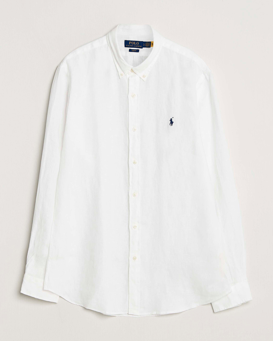 Heren | Gilets | Polo Ralph Lauren | Slim Fit Linen Shirt White
