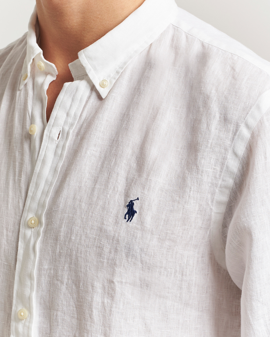 Heren | Gilets | Polo Ralph Lauren | Slim Fit Linen Shirt White