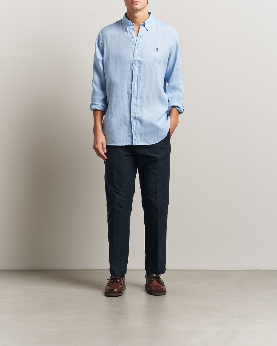 Homme | Chemises | Polo Ralph Lauren | Custom Fit Linen Shirt Office Blue