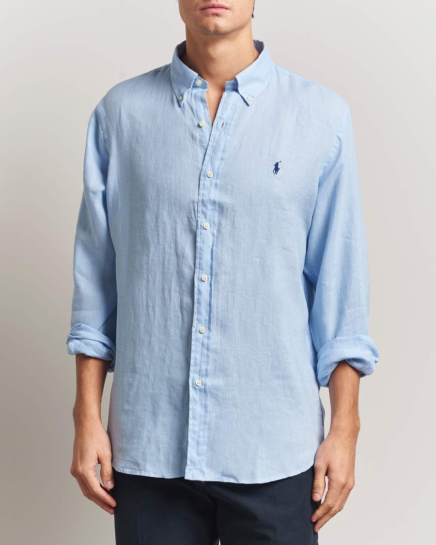 Homme | Chemises | Polo Ralph Lauren | Custom Fit Linen Shirt Office Blue