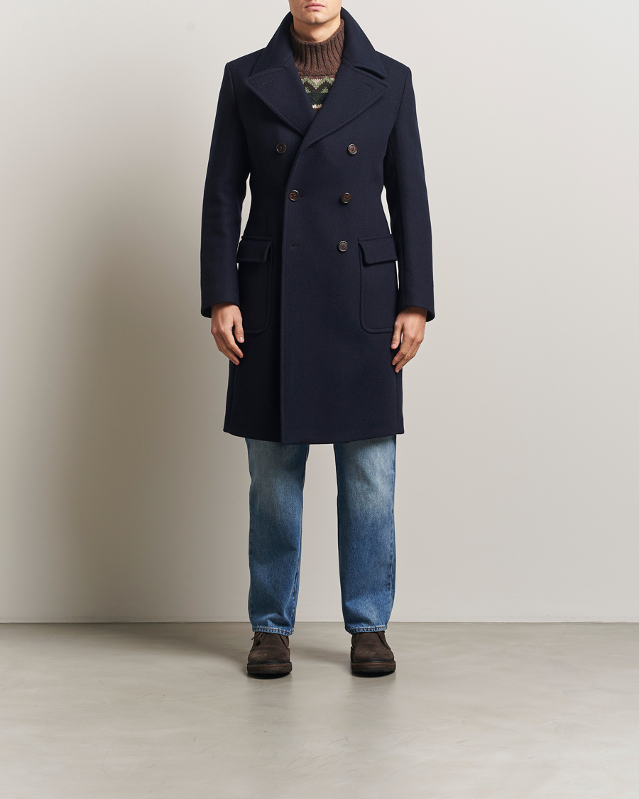 Heren | Overhemden | Polo Ralph Lauren | Double Breasted Top Wool Coat Navy
