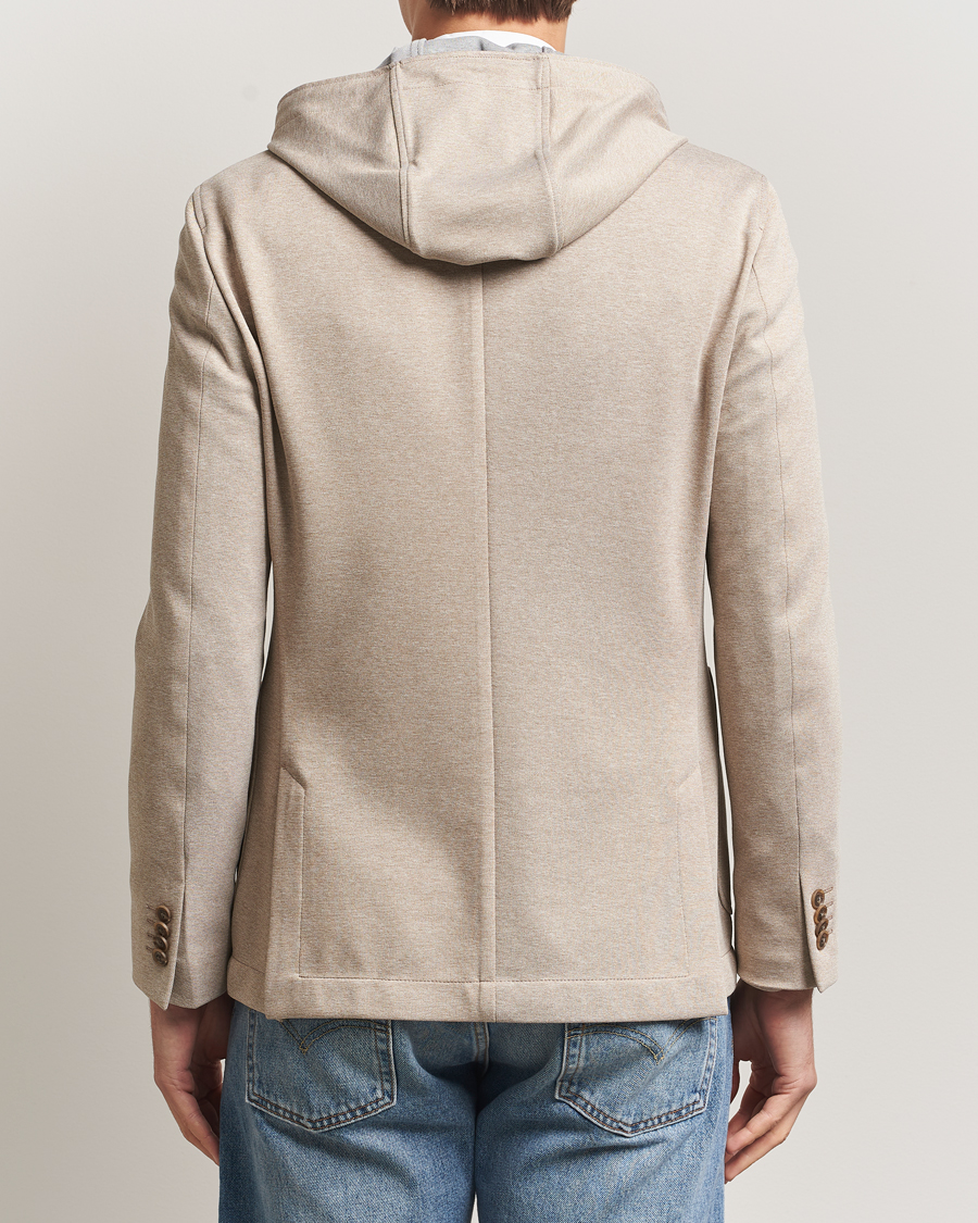 Heren | Blazers | BOSS BLACK | Hanry Hooded Jersey Blazer Dark Beige