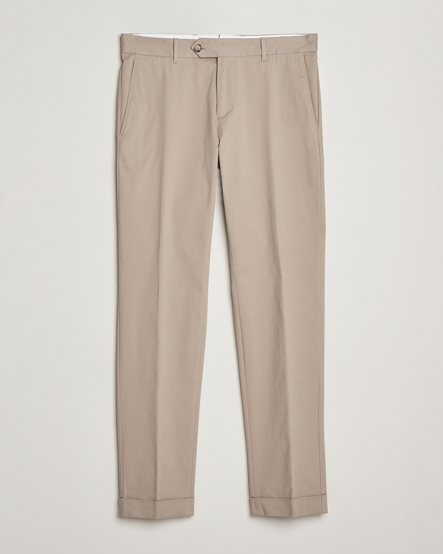 Heren | Broeken | BOSS BLACK | Genius Cotton Trousers Beige