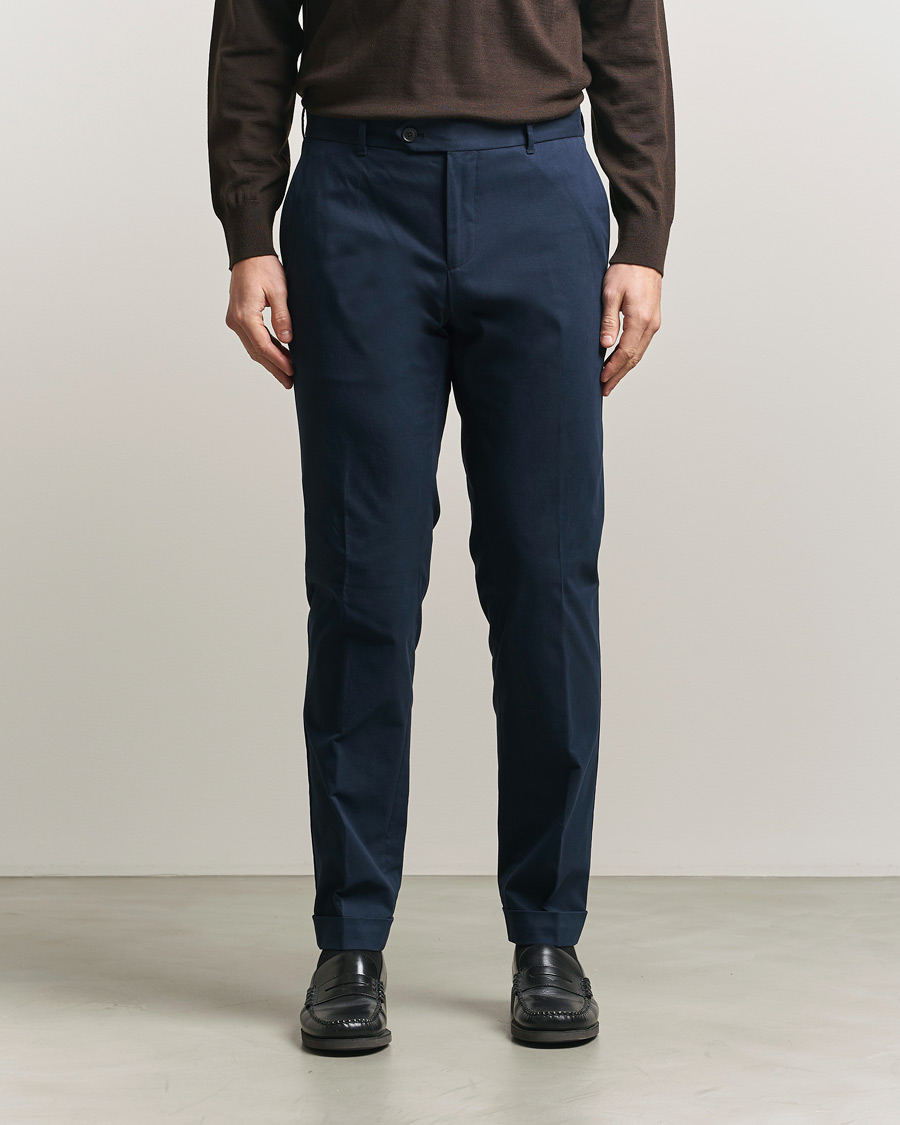 Heren | Broeken | BOSS BLACK | Genius Cotton Trousers Dark Blue