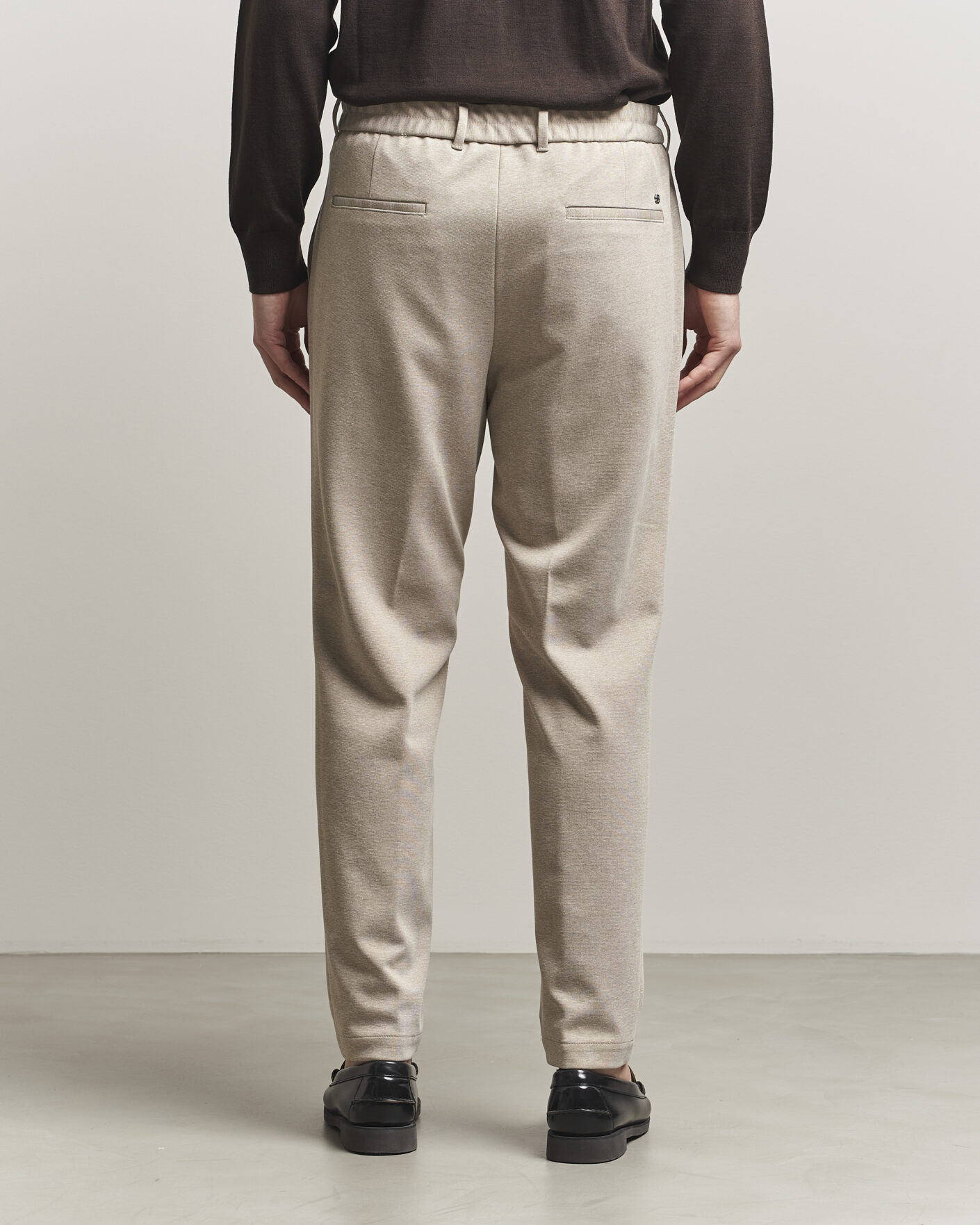 Heren | Broeken | BOSS BLACK | Perin Jersey Drawstring Trousers Dark Beige