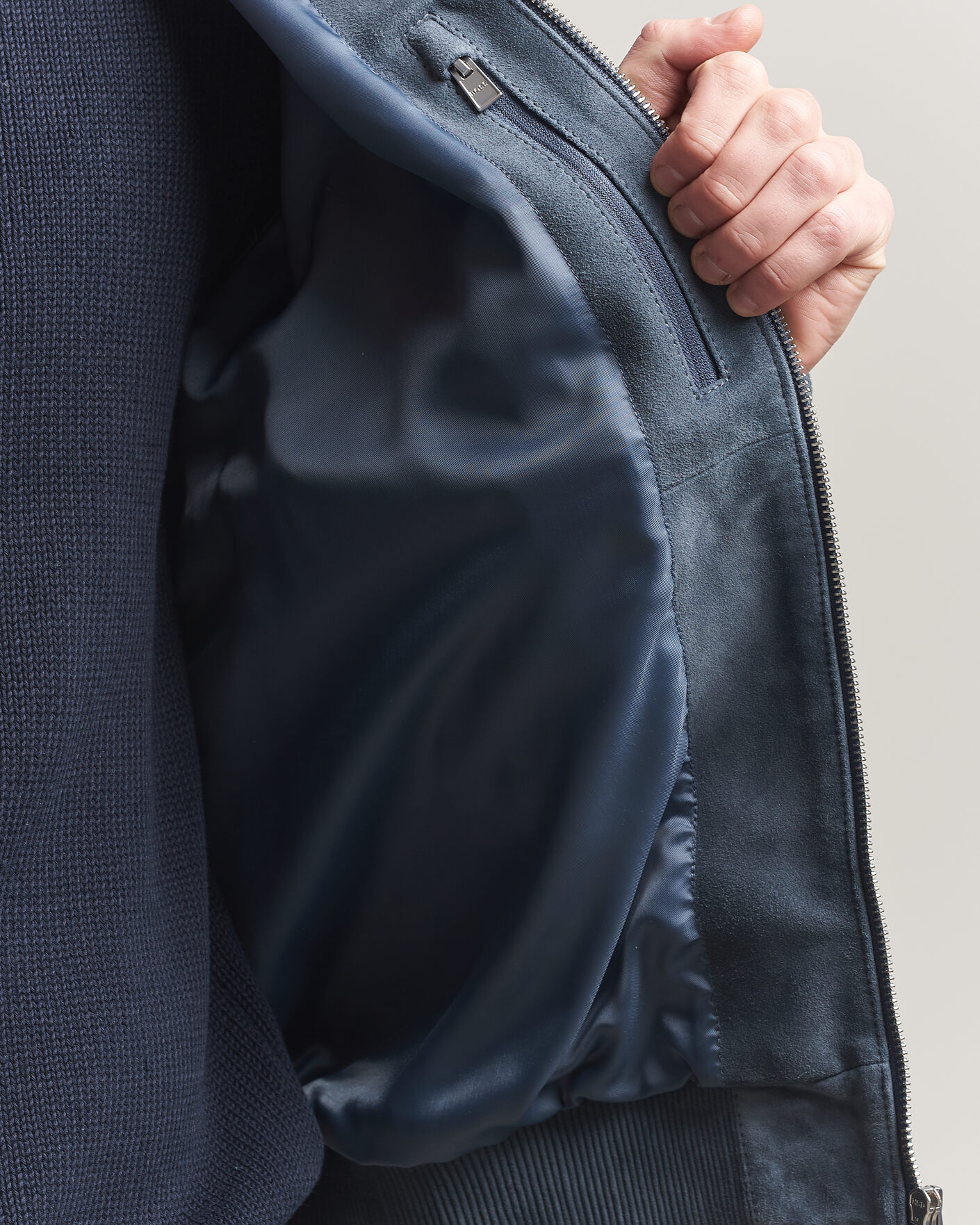 Heren | Jassen | BOSS BLACK | Muller Suede Jacket Open Blue