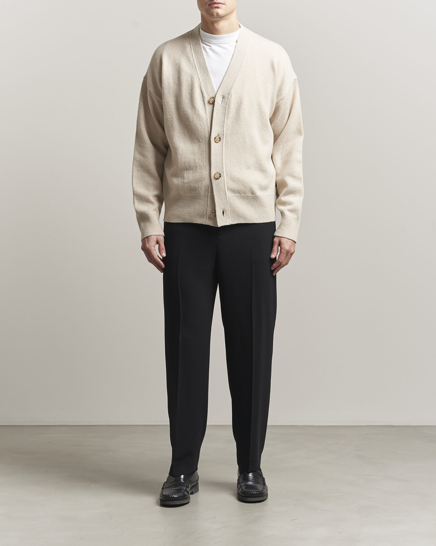Heren | Truien | BOSS BLACK | Ucone Wool Knitted Cardigan Open White