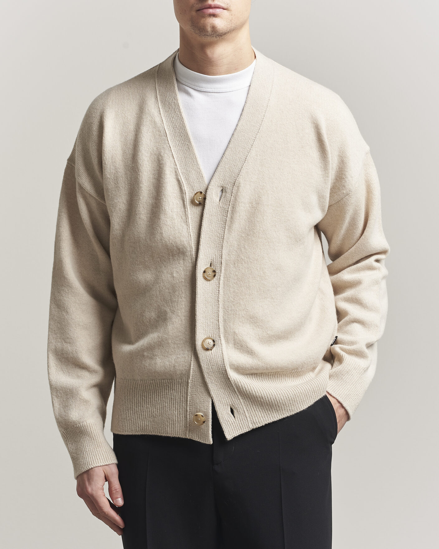 Homme | Pulls Et Tricots | BOSS BLACK | Ucone Wool Knitted Cardigan Open White